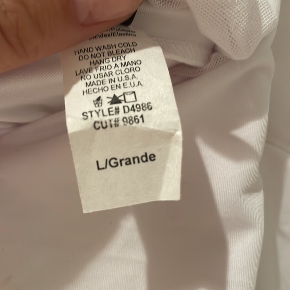 White party wedding vegas sheer mesh long sleeve dress with keyhole large by j - Picture 6 of 8